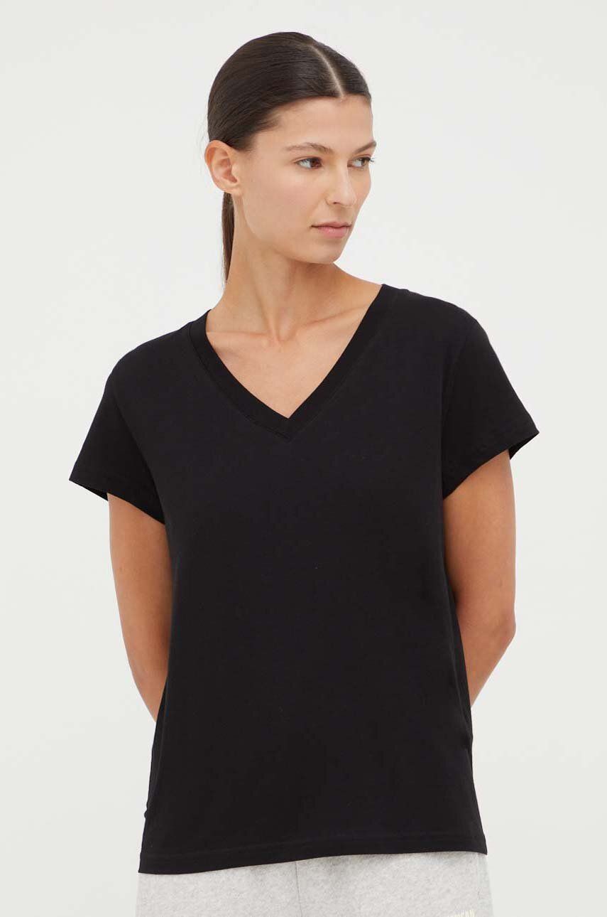 Bavlněné tričko Samsoe Samsoe SOLLY černá barva, F00012028