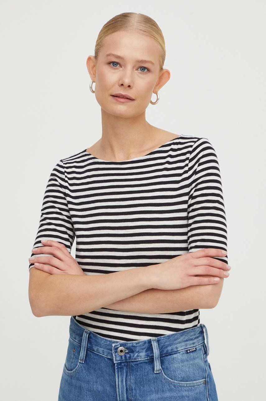 Marc O'Polo tricou din bumbac femei, culoarea negru