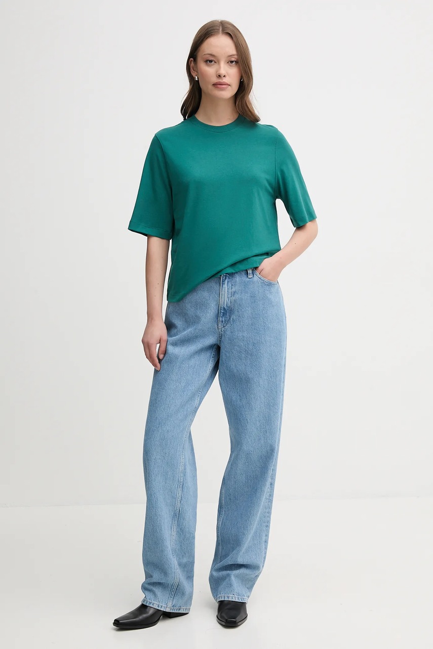 Хлопковая футболка United Colors of Benetton цвет фиолетовый 3BL0E17G5