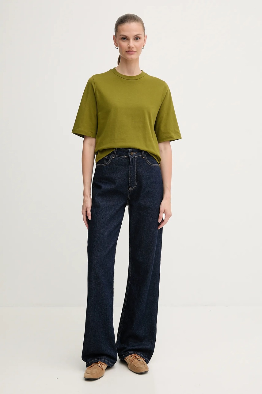 Хлопковая футболка United Colors of Benetton цвет фиолетовый 3BL0E17G5