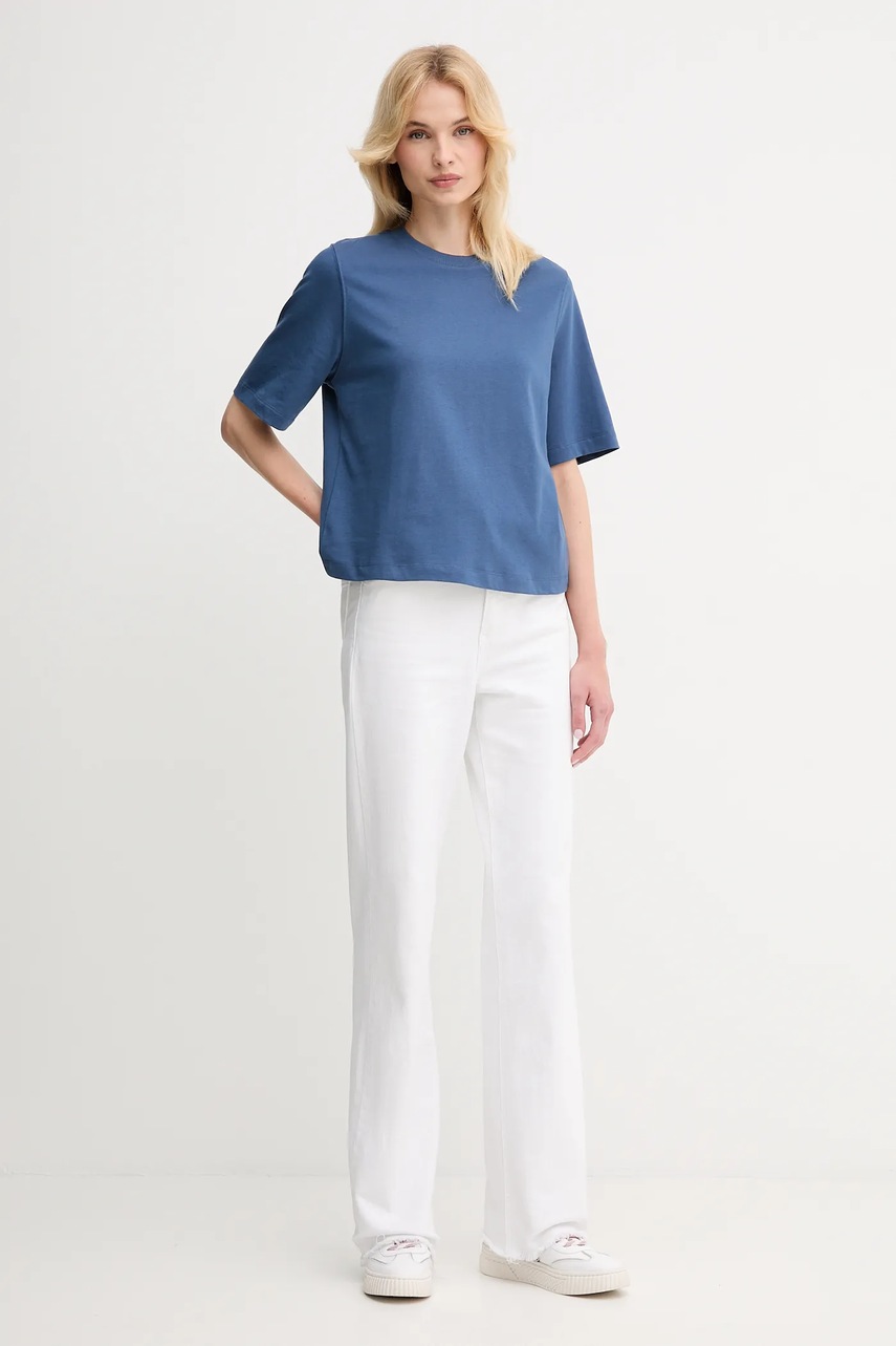 Хлопковая футболка United Colors of Benetton цвет фиолетовый 3BL0E17G5