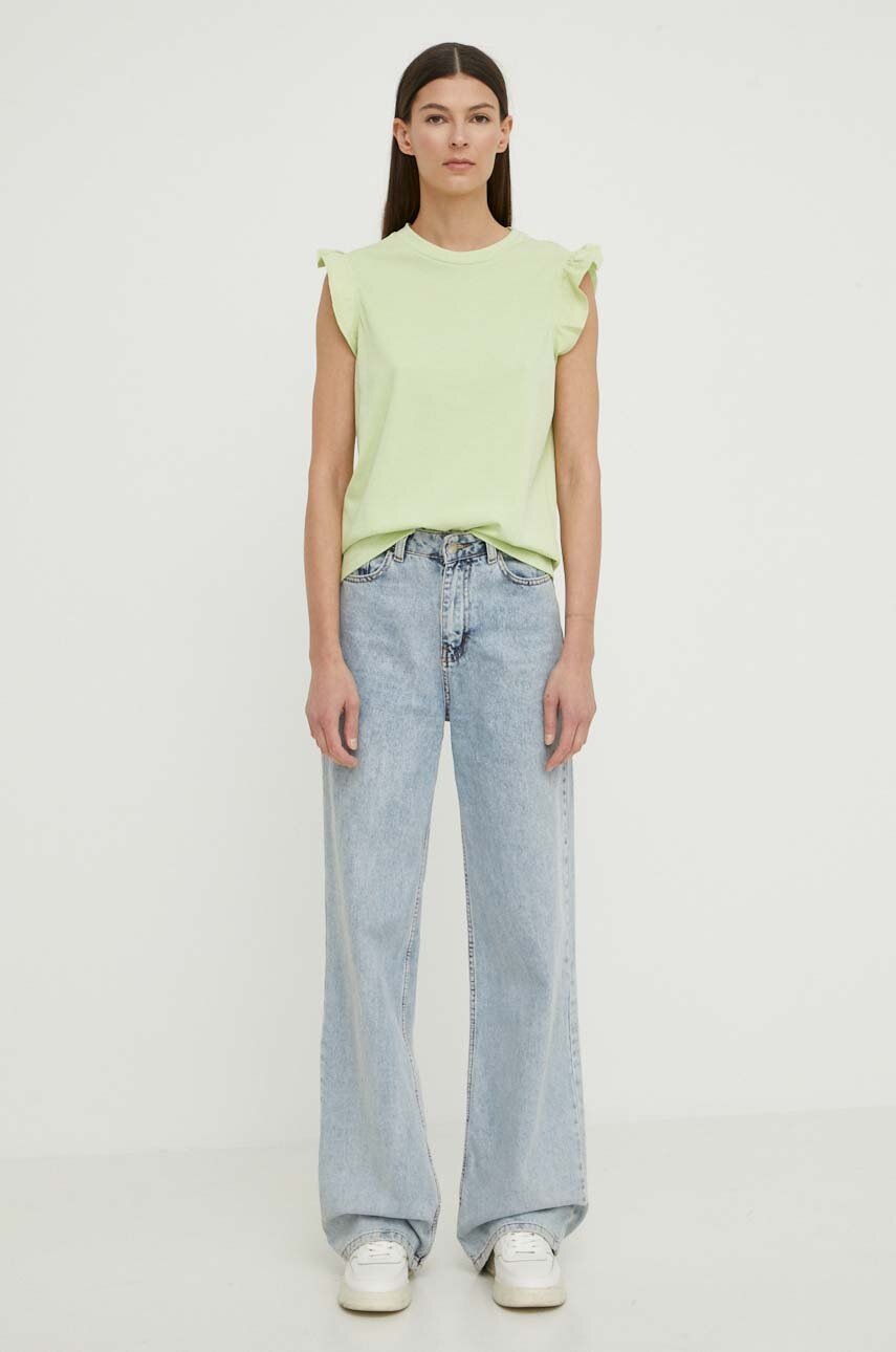 Βαμβακερό μπλουζάκι Marc O'Polo γυναικεία, χρώμα: πράσινο M43232850063 φωτογραφία