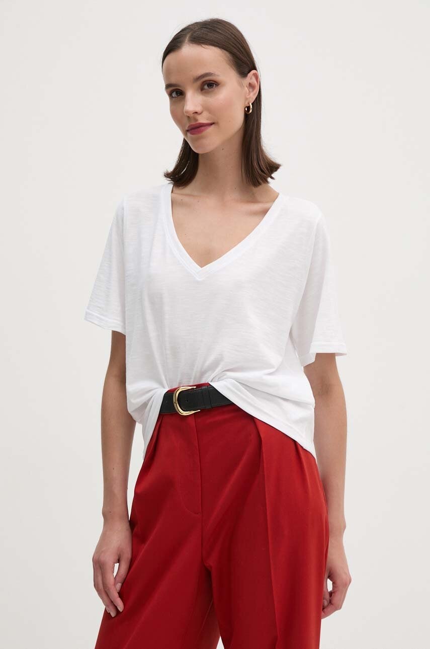 United Colors of Benetton tricou din bumbac femei, culoarea alb, 3BVXD400H