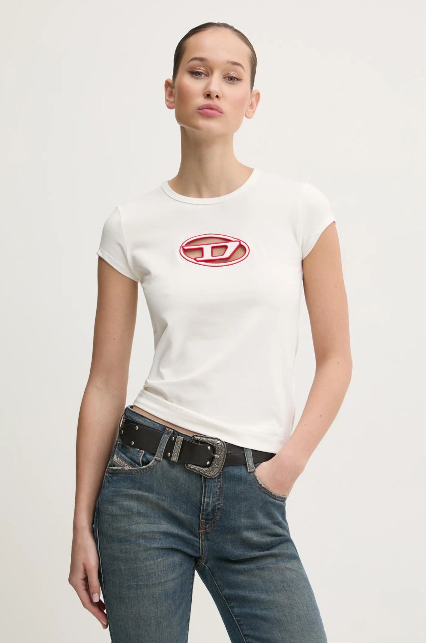 Diesel tricou T-ANGIE femei, culoarea bej, A06268.0AFAA