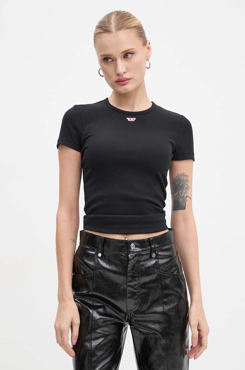 Μπλουζάκι Diesel T-ELE-LONG-D χρώμα: μαύρο, A14961.0EJAI φωτογραφία