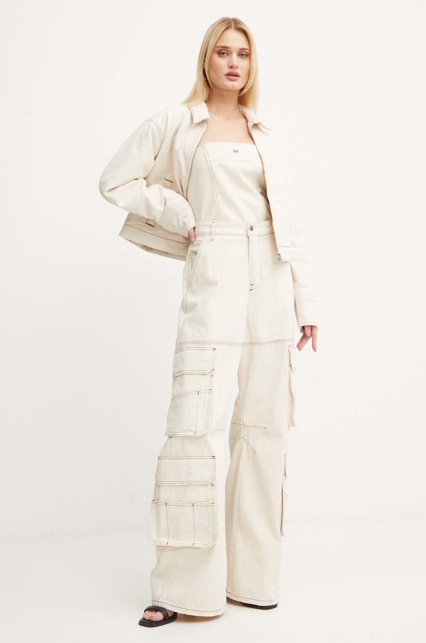 Βαμβακερό τοπ Diesel DE-VILLE χρώμα: μπεζ, A12774.0GRDQ φωτογραφία