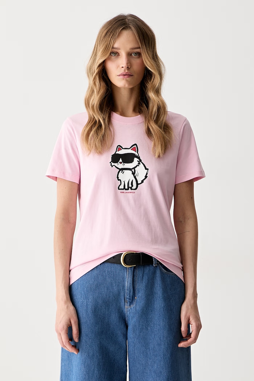 Karl Lagerfeld tricou pentru femei, din bumbac IKON SKETCH