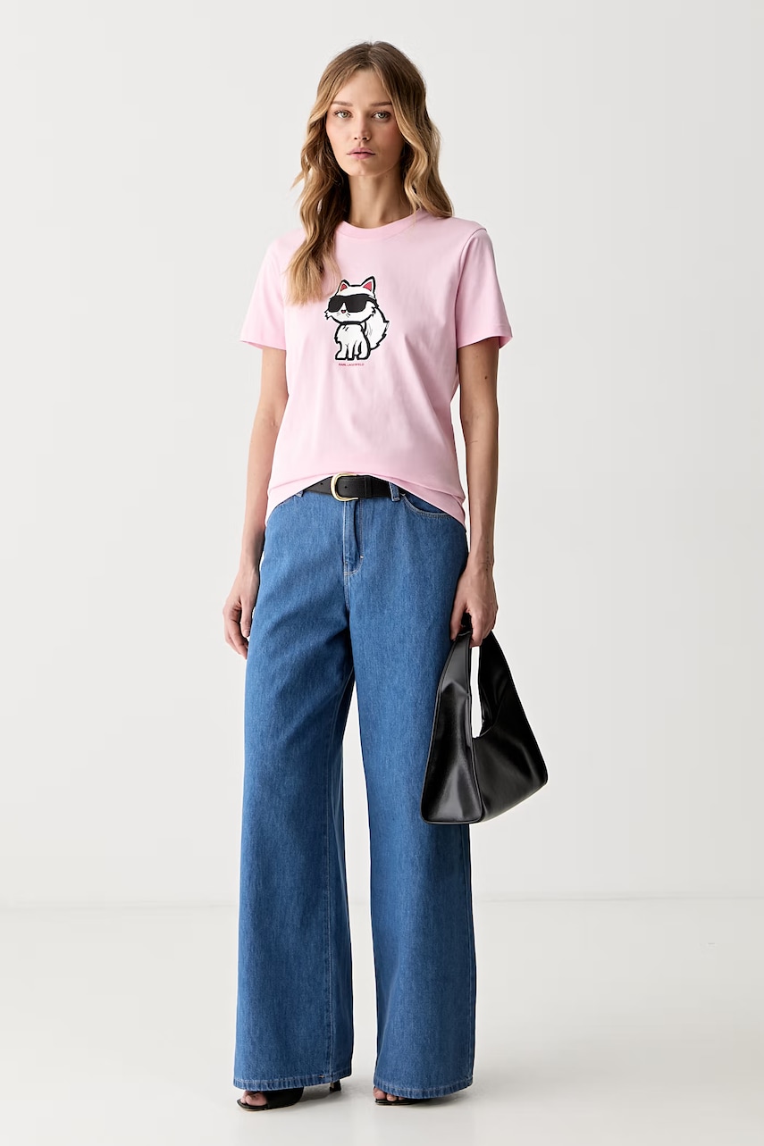 Karl Lagerfeld T-shirt γυναικείο βαμβακερό IKON SKETCH