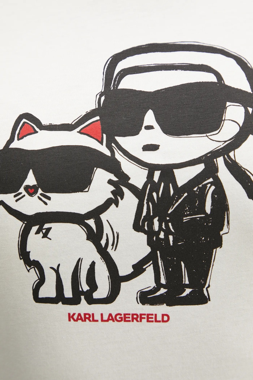 Бавовняна футболка Karl Lagerfeld жіноча колір бежевий A1W17129 