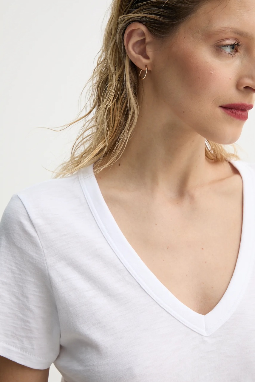 Βαμβακερό μπλουζάκι Rag & Bone γυναικείο, χρώμα: άσπρο, W272C34CH φωτογραφία