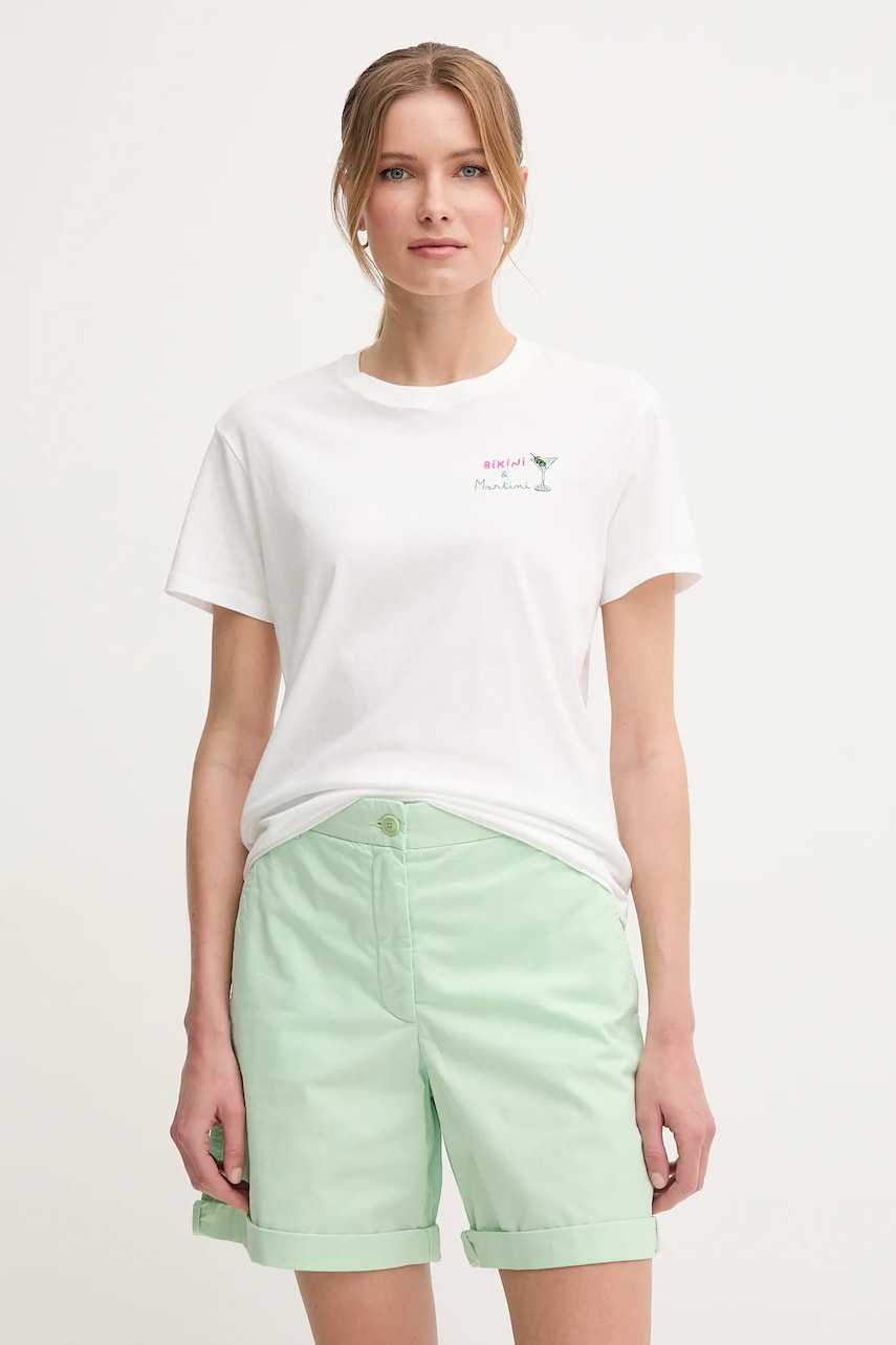 MC2 Saint Barth tricou din bumbac femei, culoarea alb, EMI0001 MC2 Saint Barth tricou din bumbac femei, culoarea alb, EMI0001