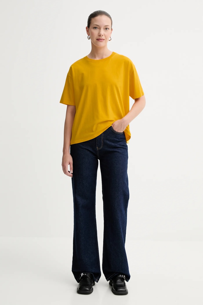 Хлопковая футболка American Vintage цвет жёлтый FIZ02A