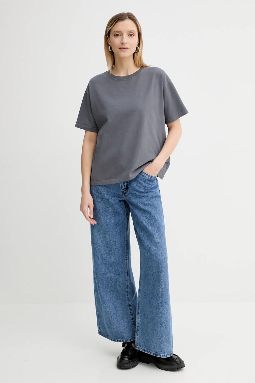 Хлопковая футболка American Vintage цвет серый FIZ02A