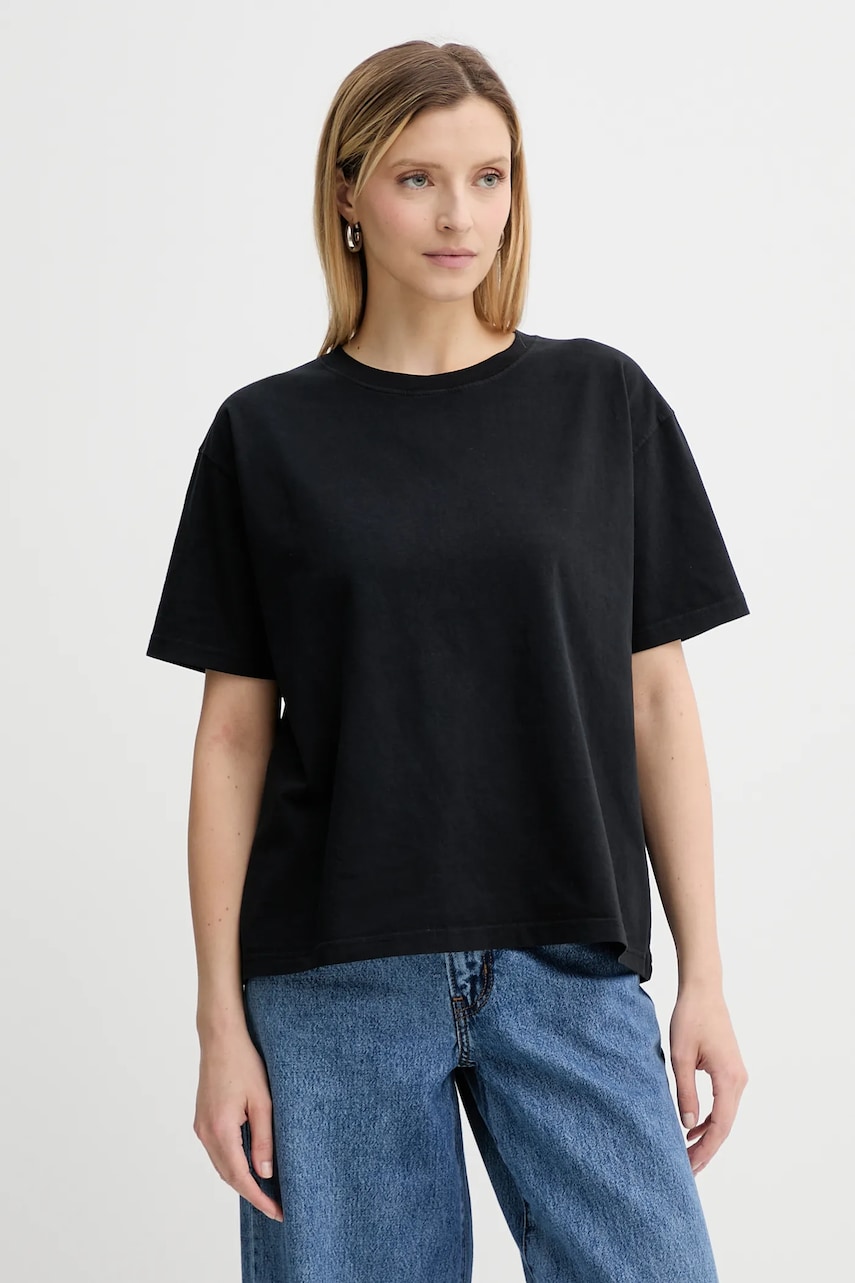 American Vintage tricou din bumbac culoarea negru, FIZ02A