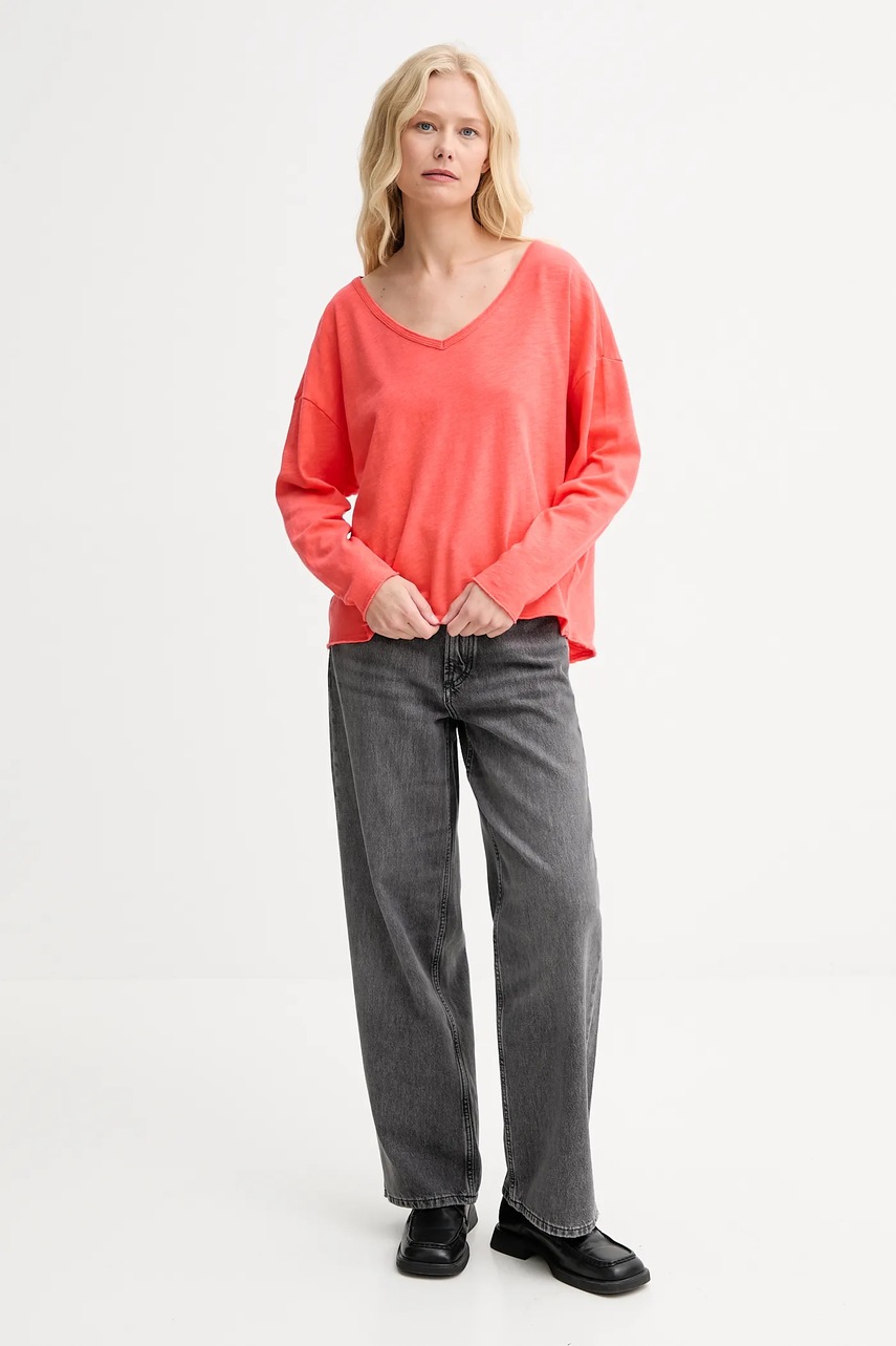 Хлопковый лонгслив American Vintage цвет оранжевый SON02GG