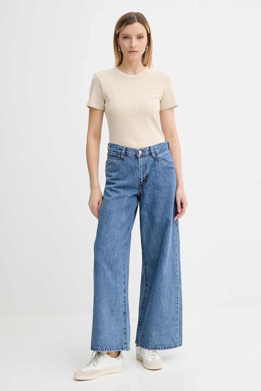 Βαμβακερό μπλουζάκι American Vintage χρώμα: μπεζ, SON28G φωτογραφία