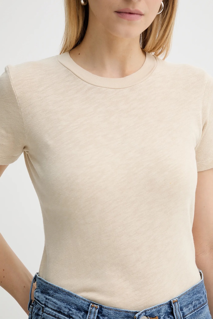 Βαμβακερό μπλουζάκι American Vintage χρώμα: μπεζ, SON28G φωτογραφία