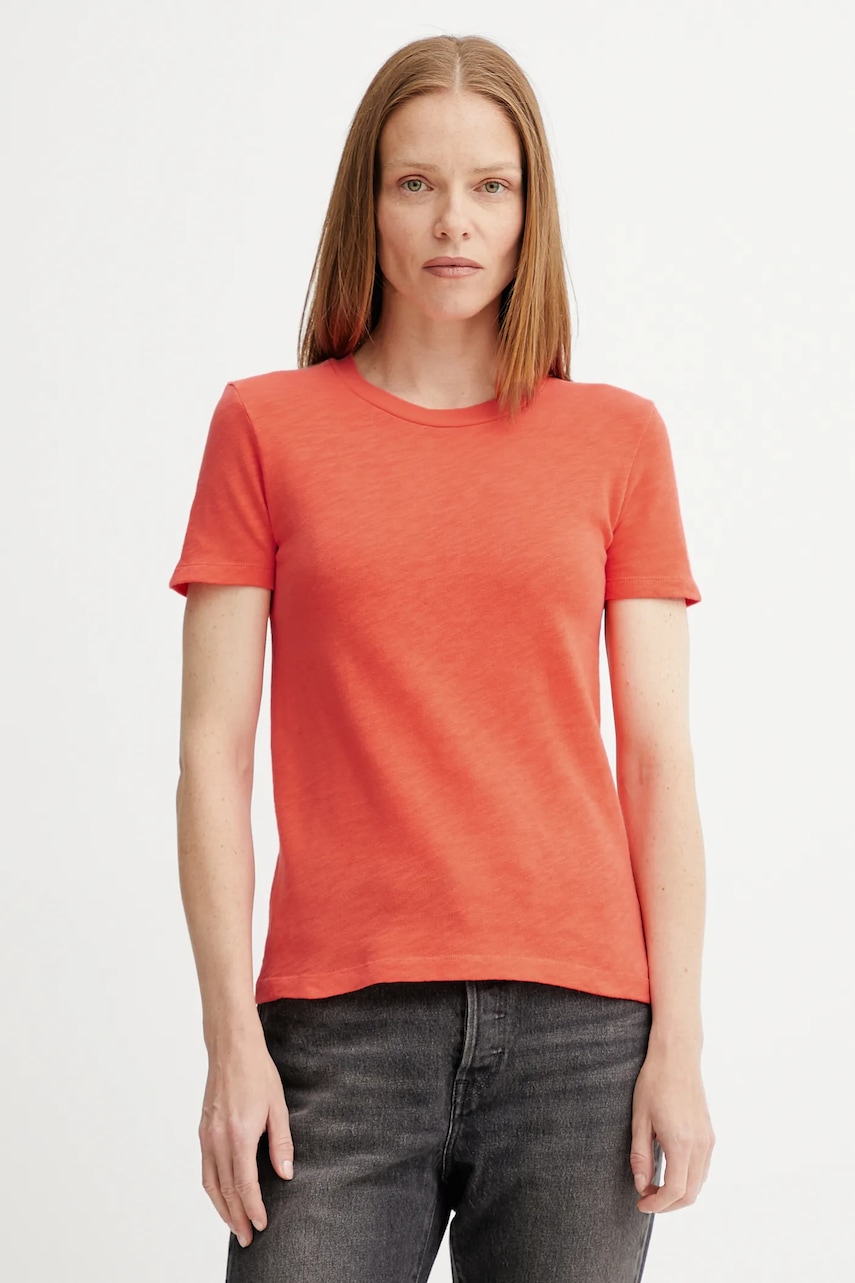 American Vintage tricou din bumbac culoarea portocaliu, SON28G
