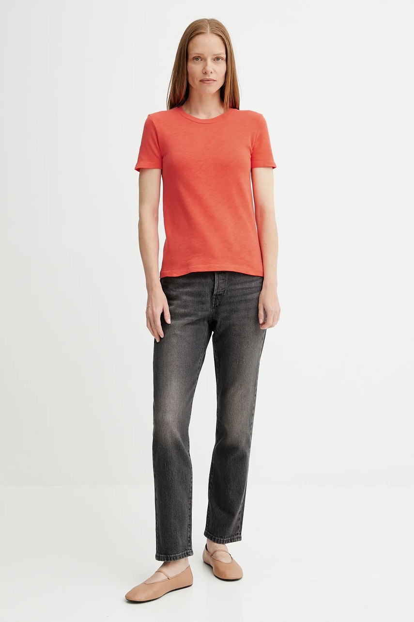 Βαμβακερό μπλουζάκι American Vintage χρώμα: πορτοκαλί, SON28G φωτογραφία