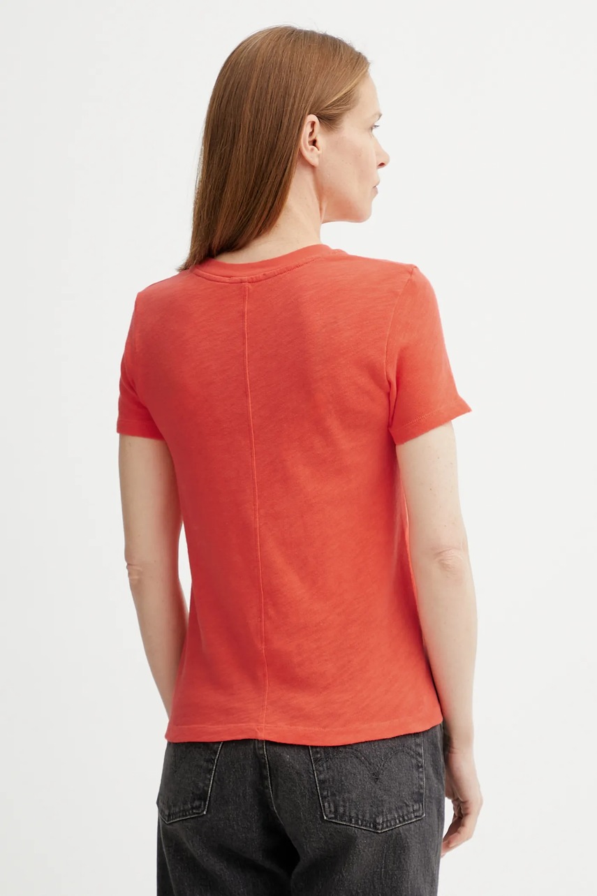 Βαμβακερό μπλουζάκι American Vintage χρώμα: πορτοκαλί, SON28G φωτογραφία