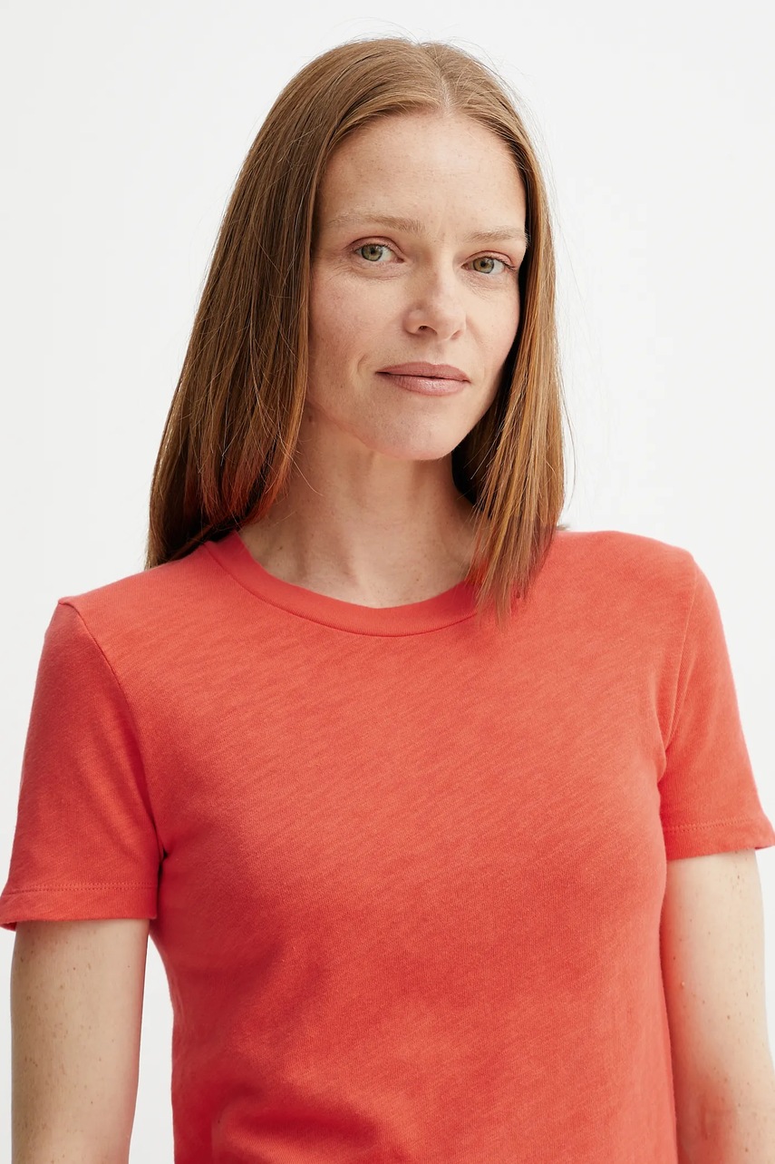 Βαμβακερό μπλουζάκι American Vintage χρώμα: πορτοκαλί, SON28G φωτογραφία