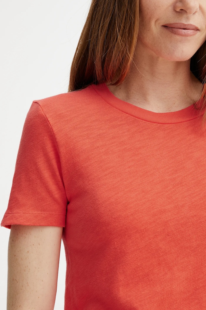 Βαμβακερό μπλουζάκι American Vintage χρώμα: πορτοκαλί, SON28G φωτογραφία