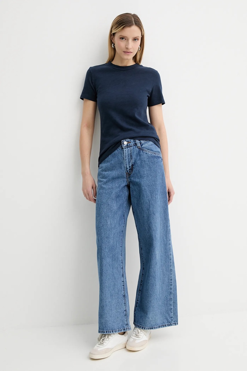 Хлопковая футболка American Vintage цвет синий SON28G