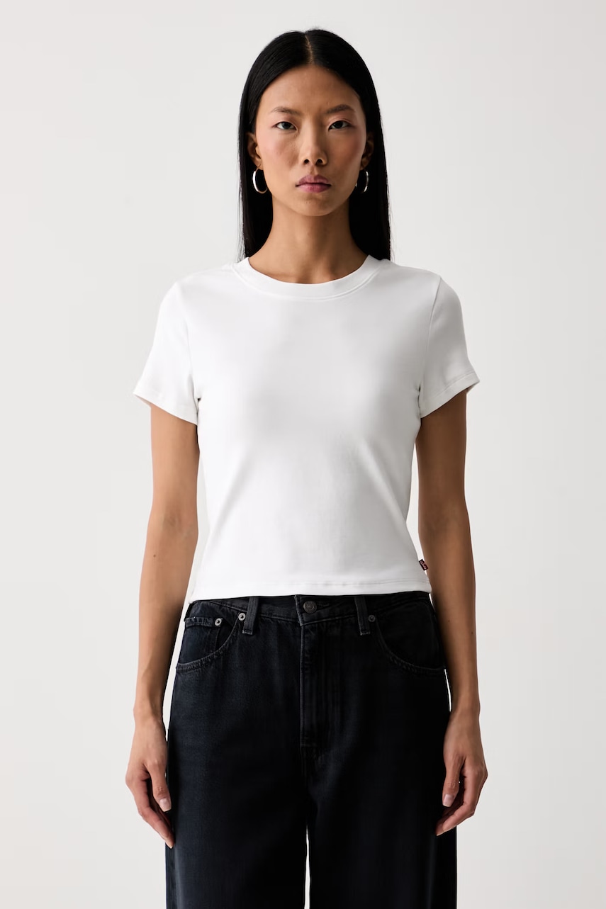Levi's T-shirt damski bawełniany z elastanem ESSENTIAL BABY