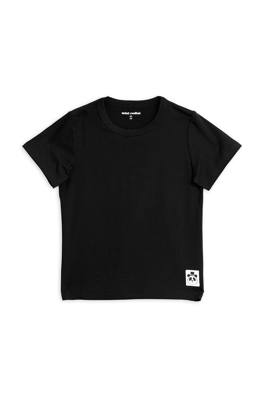 Dětské tričko Mini Rodini černá barva - černá -  5% Elastan