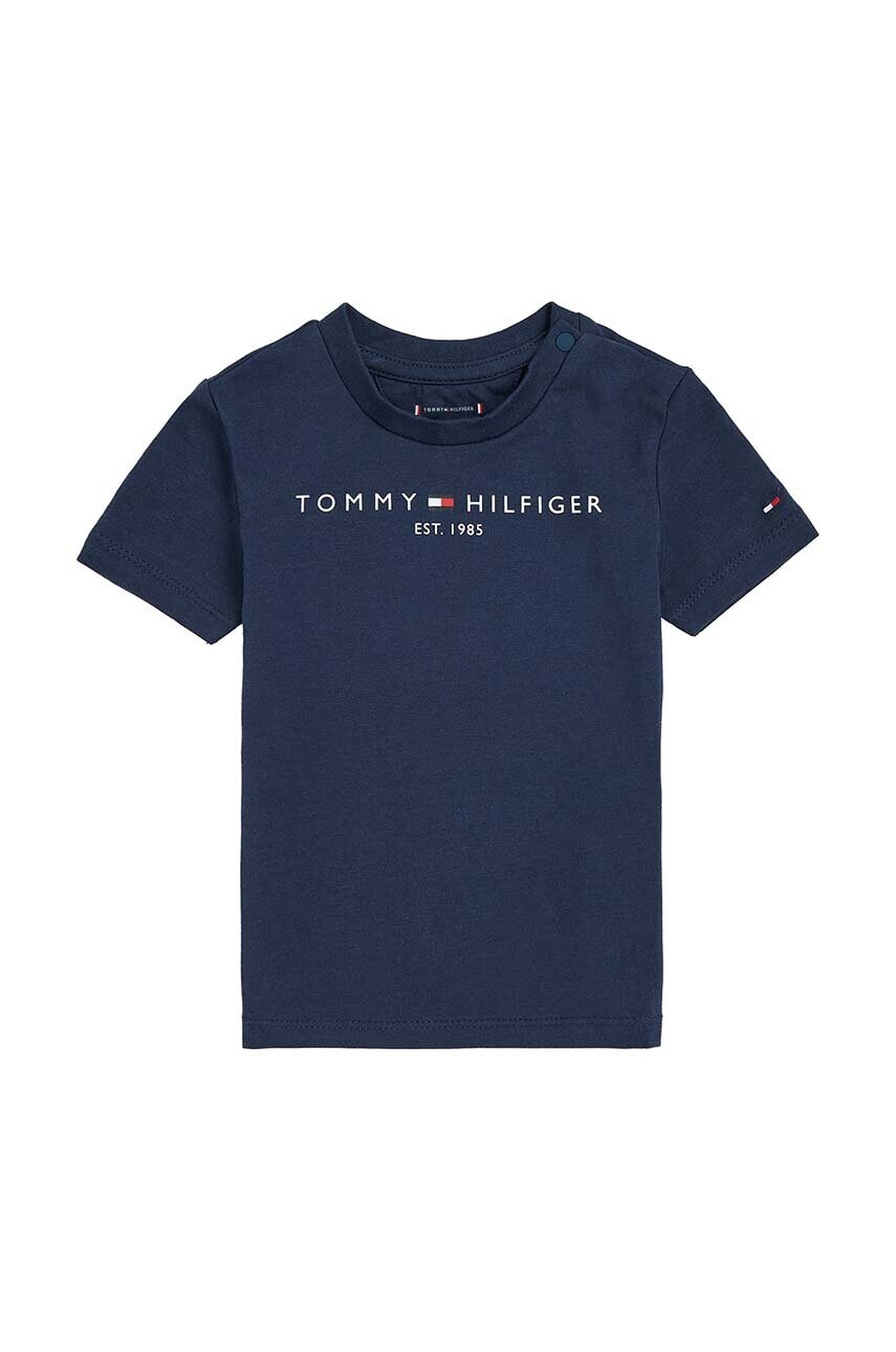Levně Dětské tričko Tommy Hilfiger tmavomodrá barva, KN0KN01487