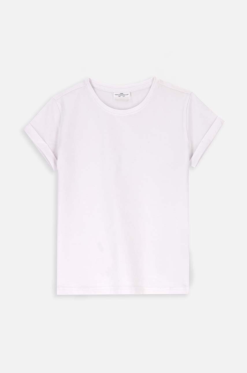Coccodrillo tricou de bumbac pentru copii culoarea alb, BASIC GIRL Coccodrillo tricou de bumbac pentru copii culoarea alb, BASIC GIRL