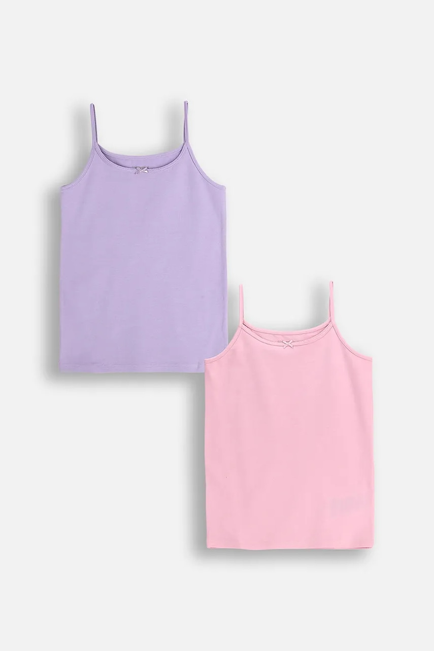 Coccodrillo top copii 2-pack culoarea roz, BASIC UNDERWEAR