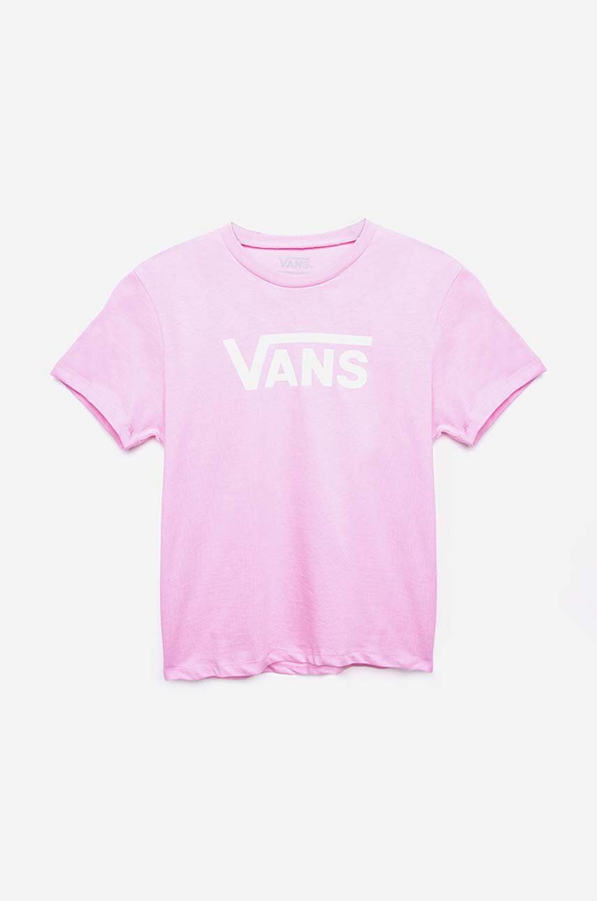 Dětské bavlněné tričko Vans růžová barva, s potiskem - růžová -  100 % Bavlna