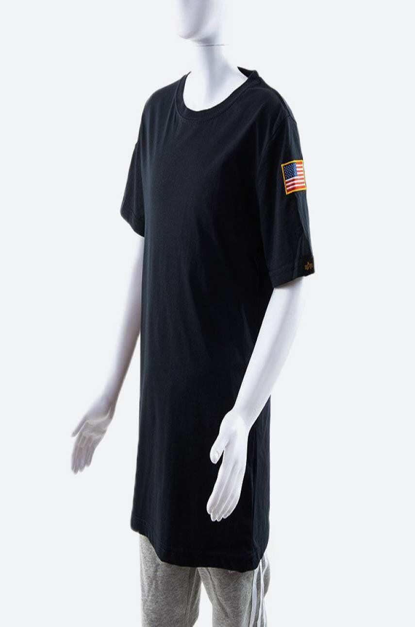 Дитяча бавовняна футболка Alpha Industries x NASA колір чорний з принтом