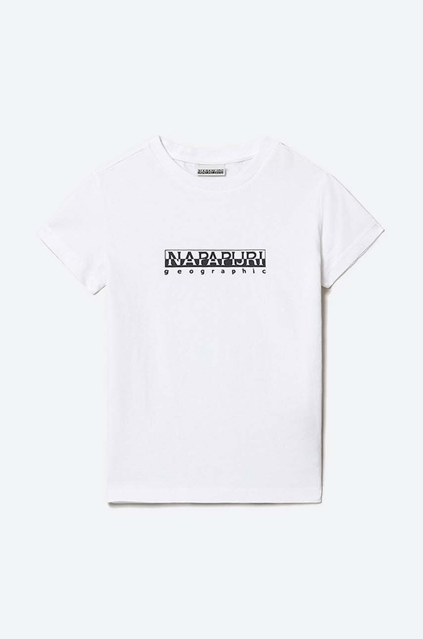 Dětské bavlněné tričko Napapijri S-Box Ss bílá barva - bílá -  100 % Bavlna