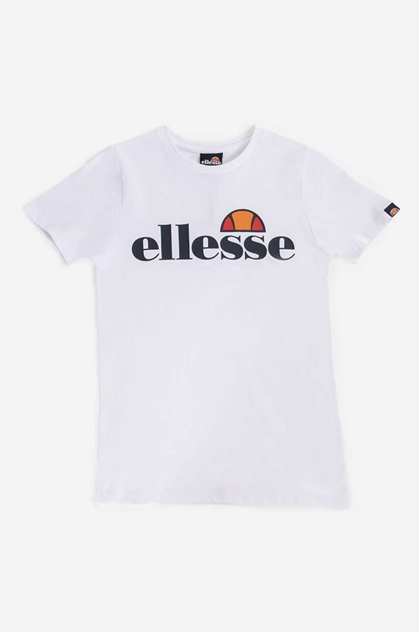 

Детская хлопковая футболка Ellesse цвет белый с принтом