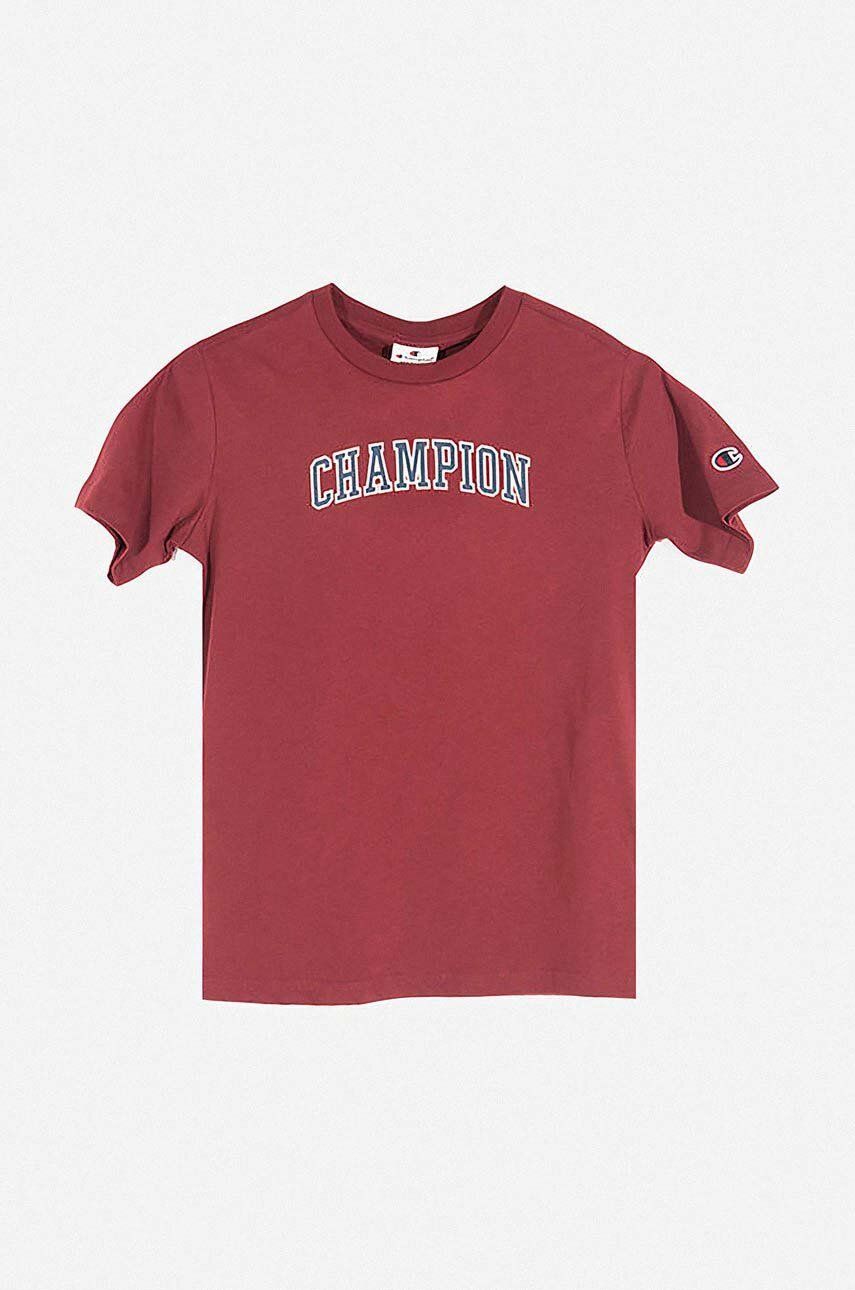 Champion tricou culoarea bordo, cu imprimeu