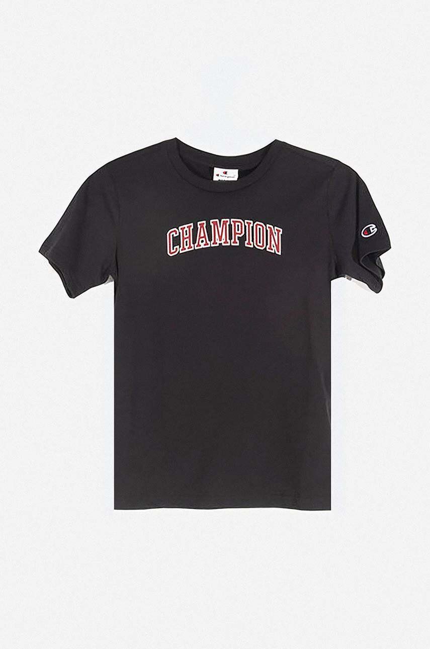 Champion tricou culoarea negru, cu imprimeu