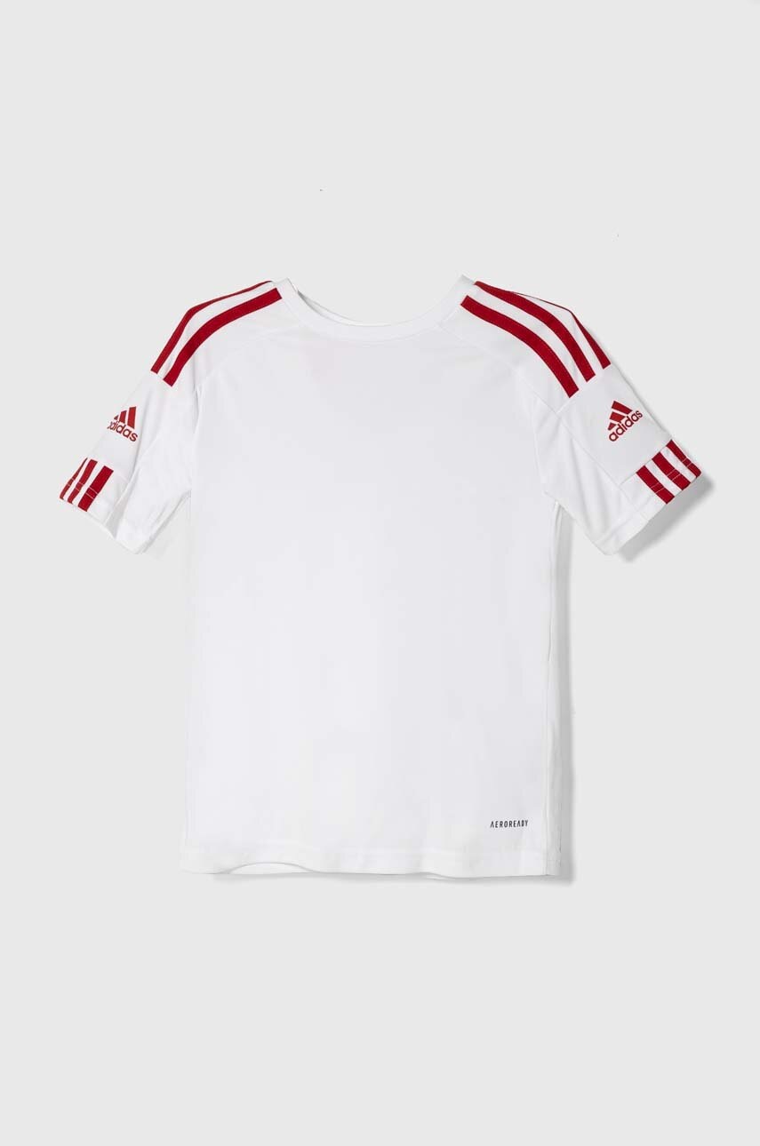 

Дитяча футболка adidas колір білий з аплікацією