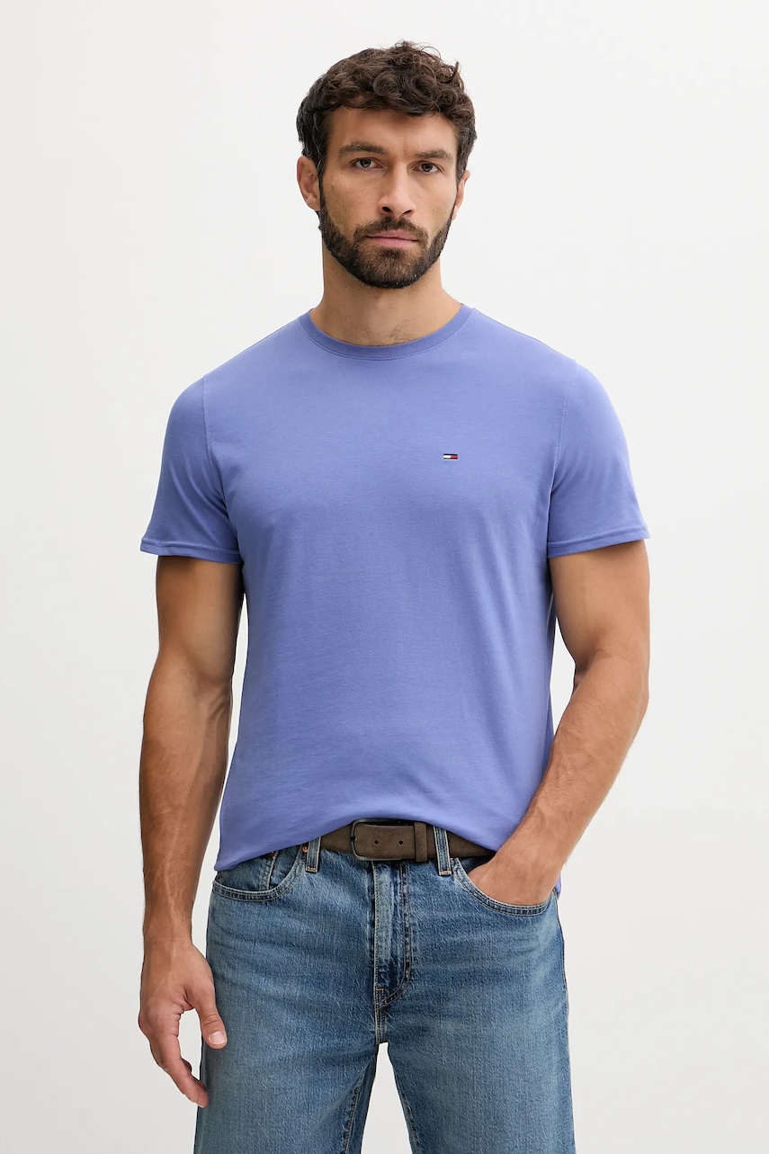 Tommy Jeans tricou din bumbac culoarea alb, uni, DM0DM04411