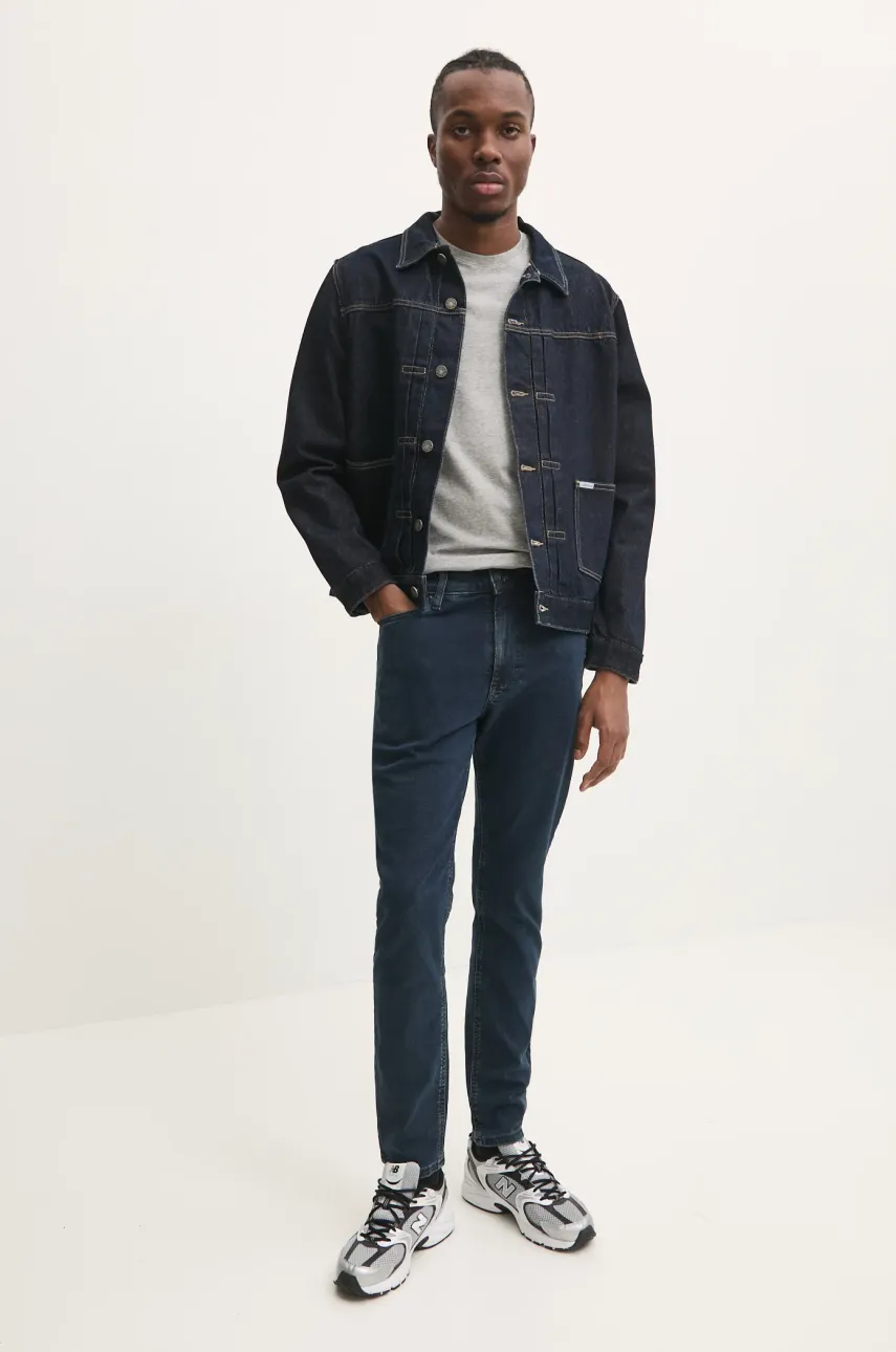 Хлопковая футболка Tommy Jeans мужская цвет серый однотонная DM0DM04411 Хлопковая футболка Tommy Jeans мужская цвет серый однотонная DM0DM04411