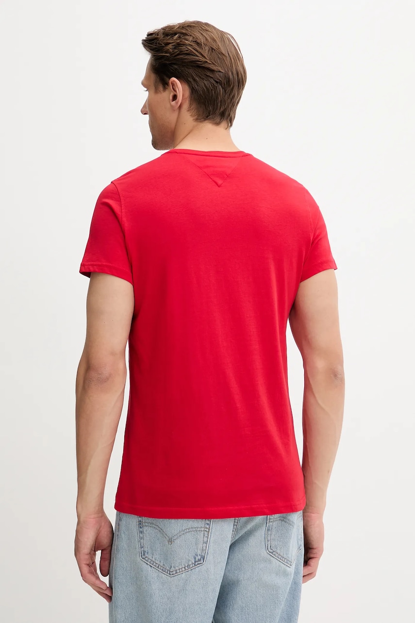 Хлопковая футболка Tommy Jeans цвет белый однотонная DM0DM04411 Хлопковая футболка Tommy Jeans цвет белый однотонная DM0DM04411