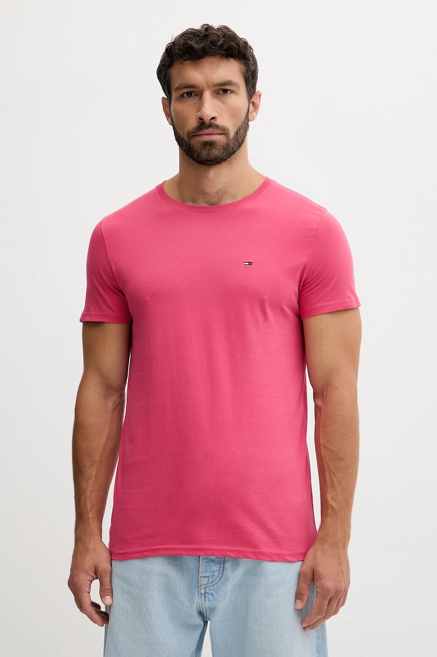 Tommy Jeans tricou din bumbac culoarea alb, uni, DM0DM04411