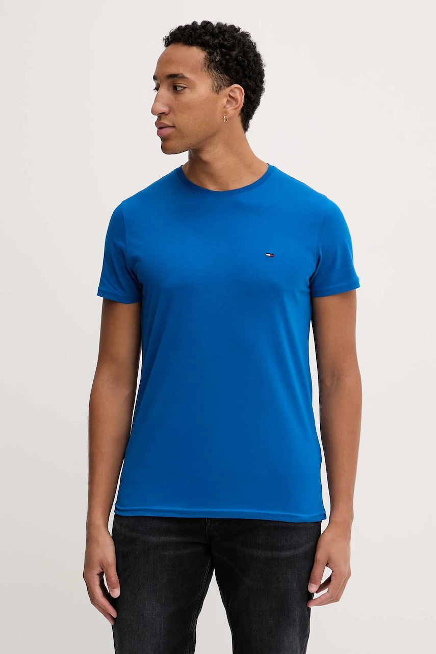 Tommy Jeans tricou din bumbac culoarea alb, uni, DM0DM04411