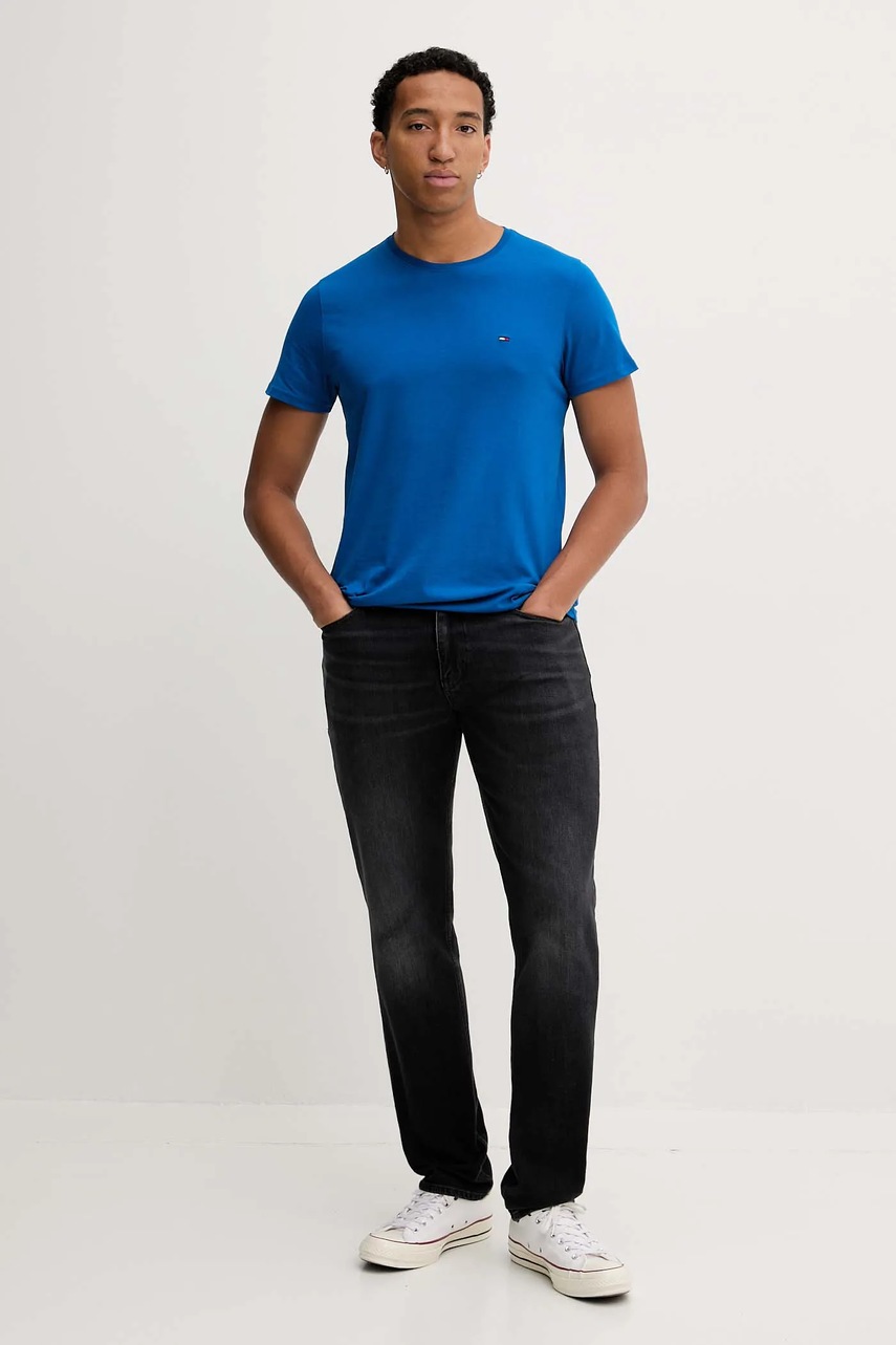 Хлопковая футболка Tommy Jeans цвет белый однотонная DM0DM04411