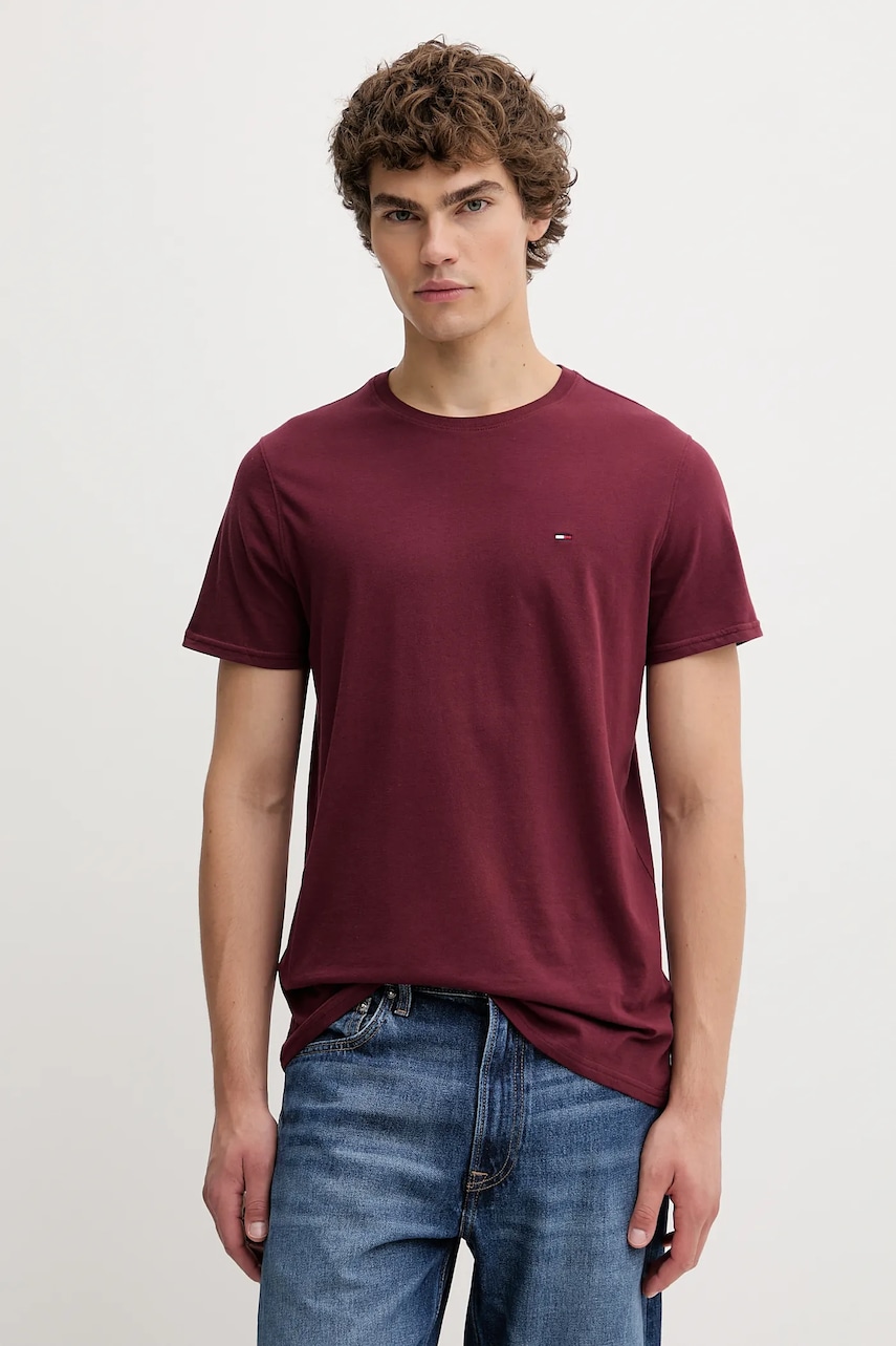 Tommy Jeans tricou din bumbac culoarea alb, uni, DM0DM04411