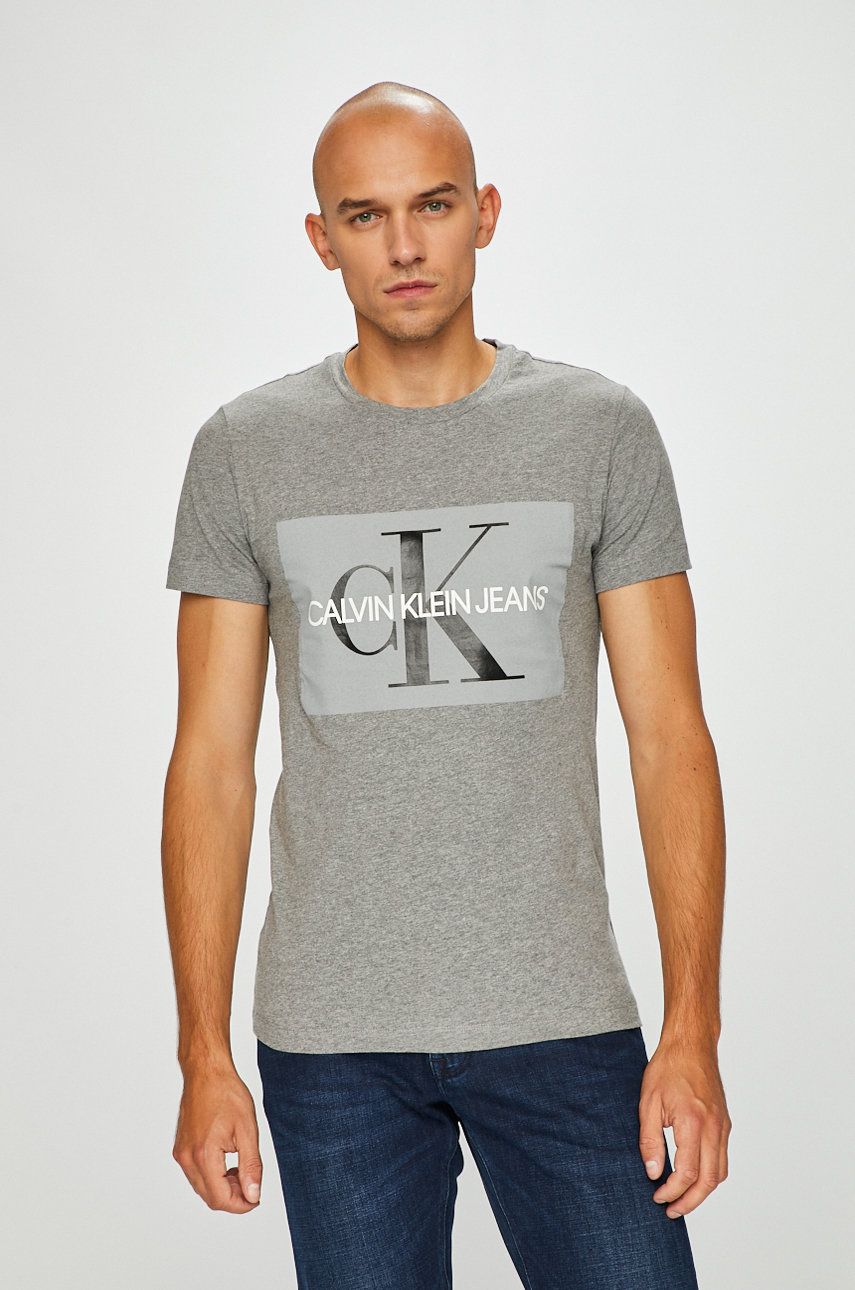Calvin Klein Jeans - Tričko - šedá - 100% Bavlna