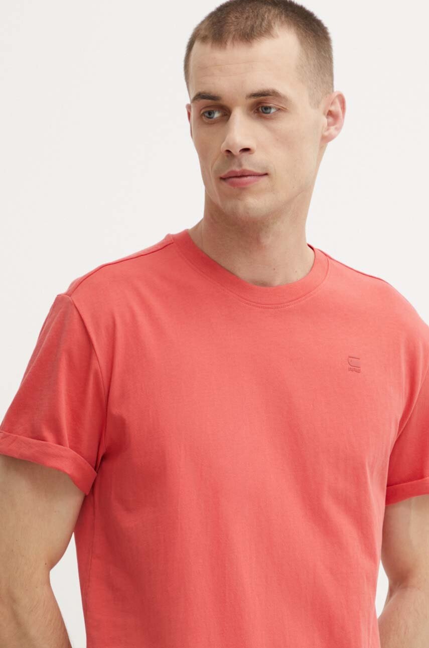 

Памучна тениска G-Star Raw в бяло с изчистен дизайн, Червен