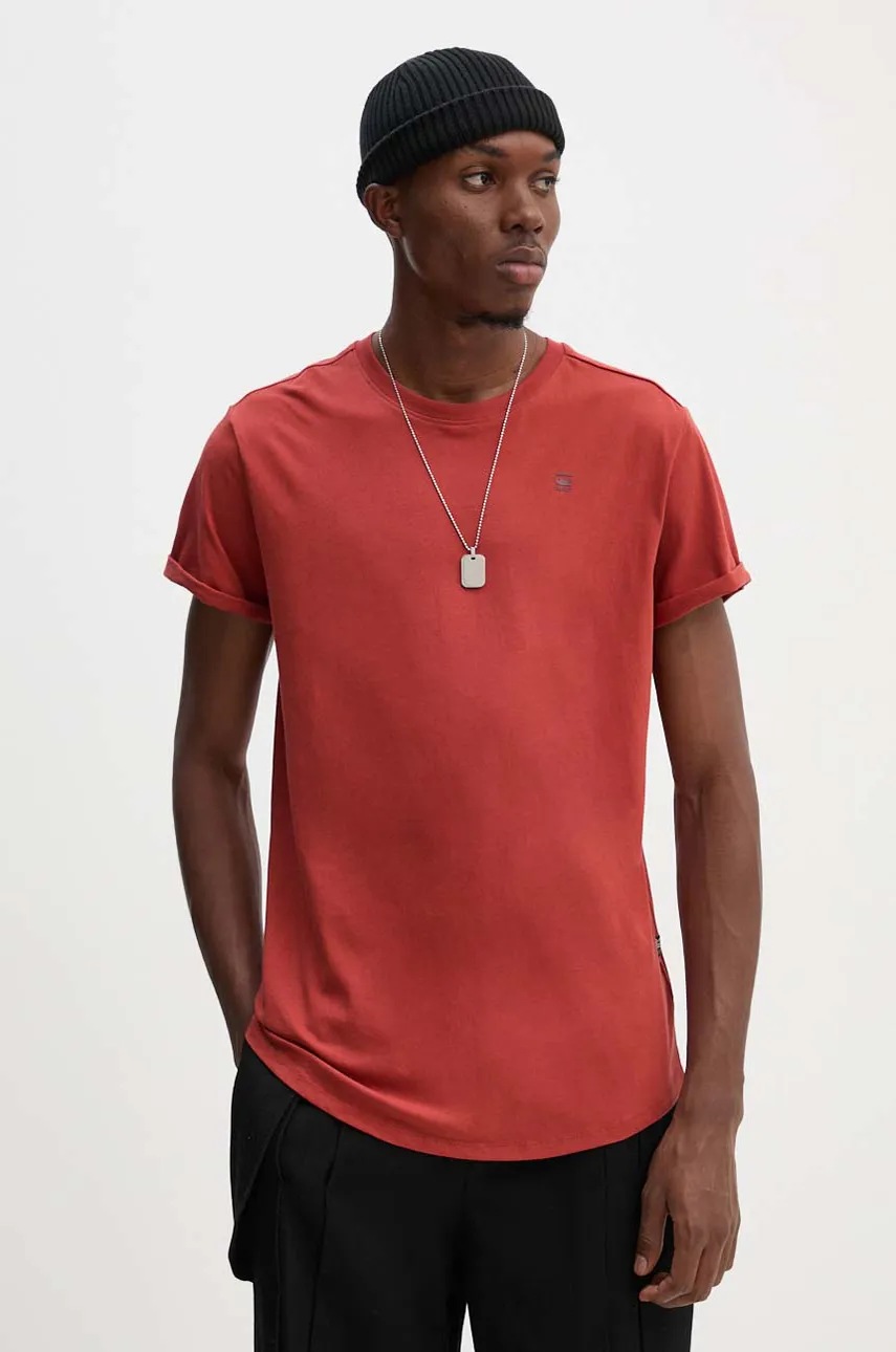 

Памучна тениска G-Star Raw в бяло с изчистен дизайн, Червен