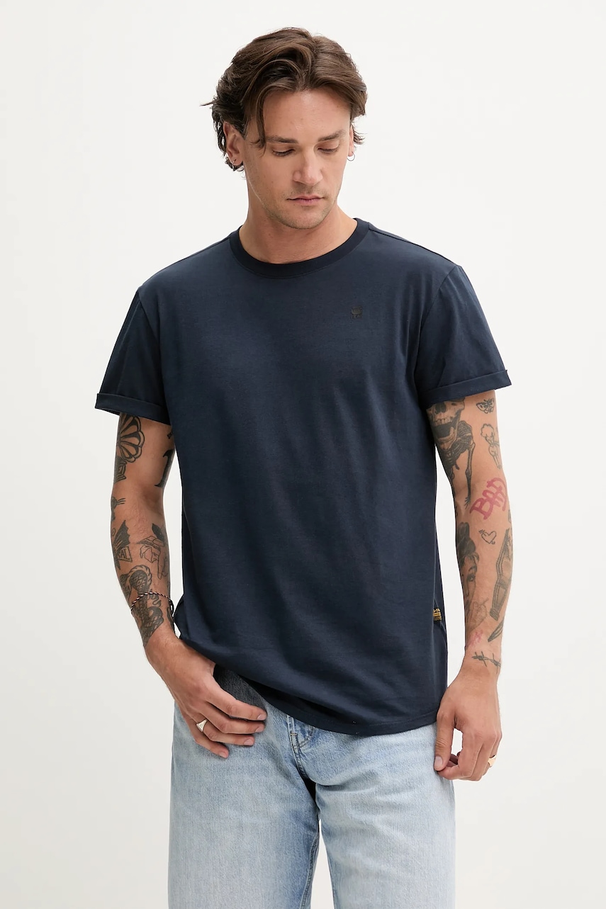 G-Star Raw tricou din bumbac culoarea alb, uni, D16396-B353